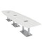 Skutchi Designs 45 in W, 165.75 in L, 29 in H, Engineered Wood Top, White HAR-BOT-46x168-DOU-ELEC-WHCYPRESS - alternate 1